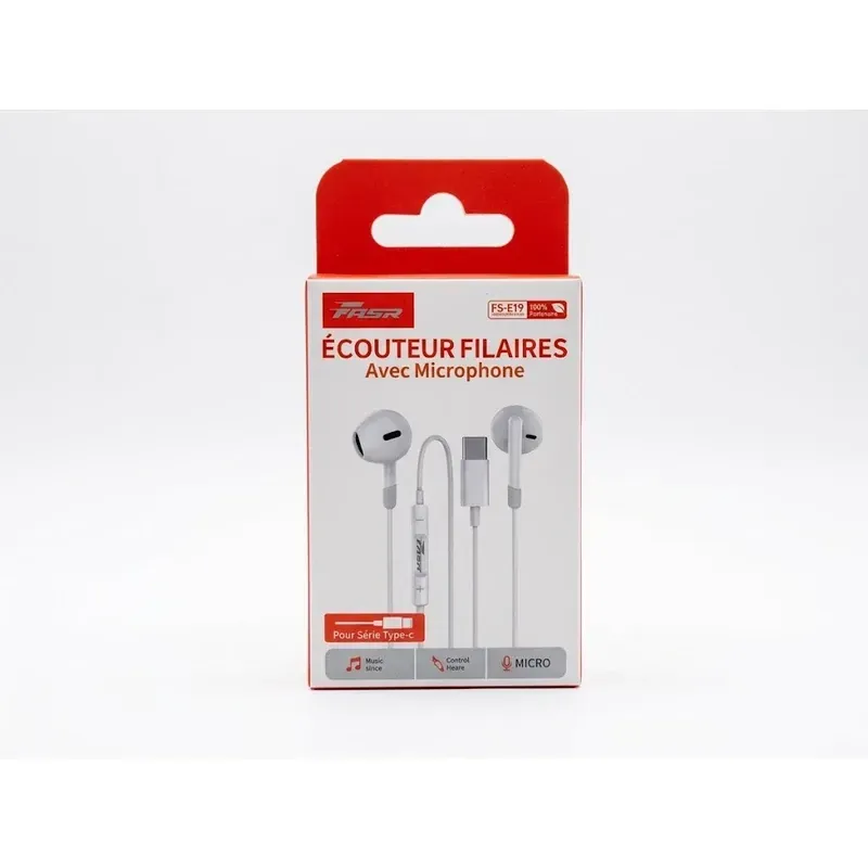 Ecouteur filaire avec Microphone pour Type-C
