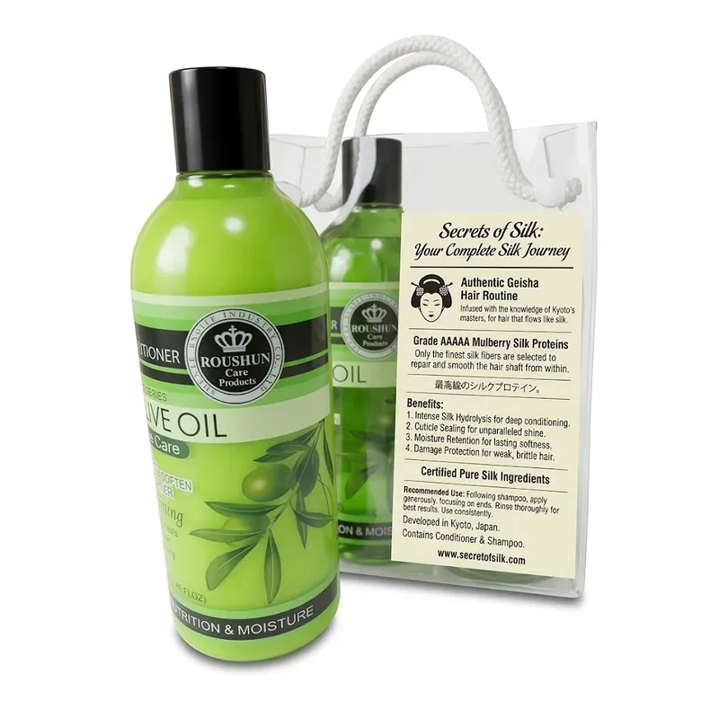 Duo Capillaire à l'Huile d'Olive Roushun – Nutrition Intense & Action Anti-Pelliculaire