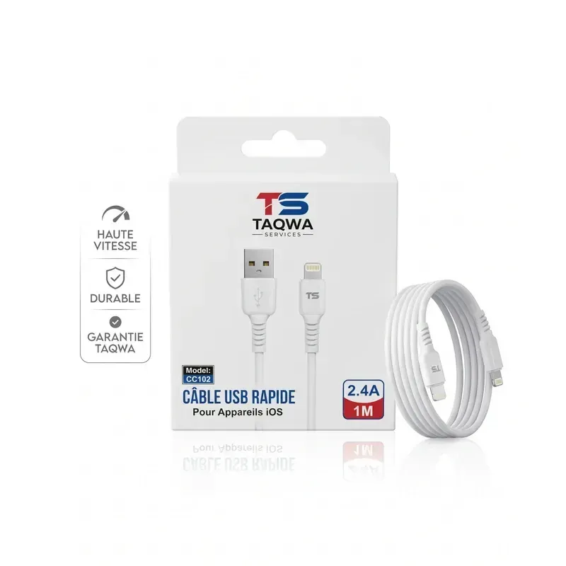 Chargeur Rapide USBA A To Lightning Pour Iphone