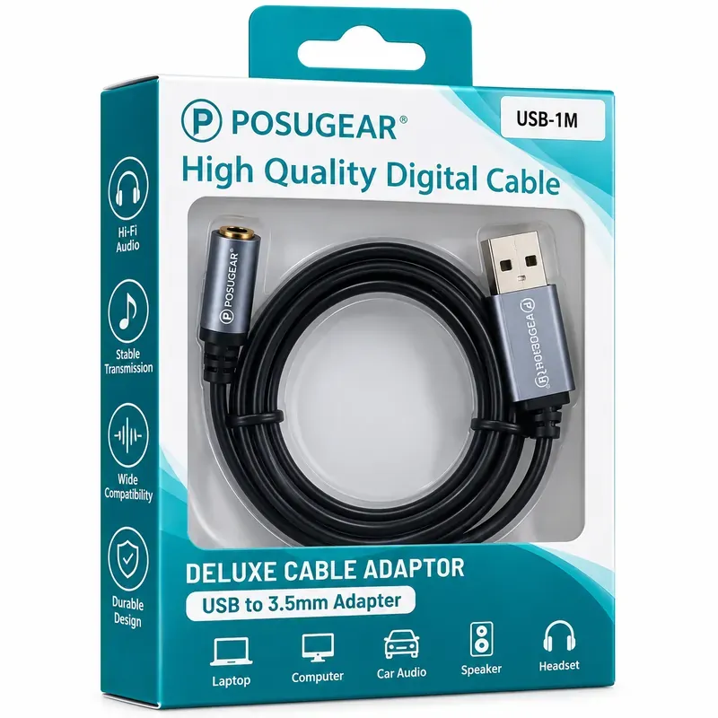 CABLE ADAPTATEUR NUMERIQUE USB VERS JACK AUDIO FEMMELLE