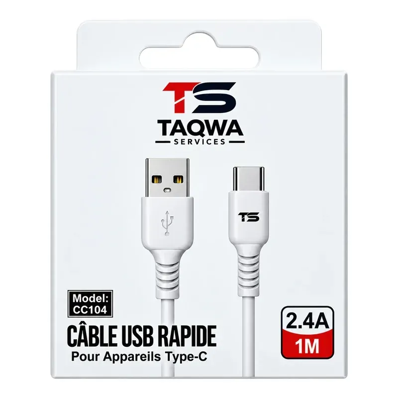 Cable Chargeur  USB A to  type C
