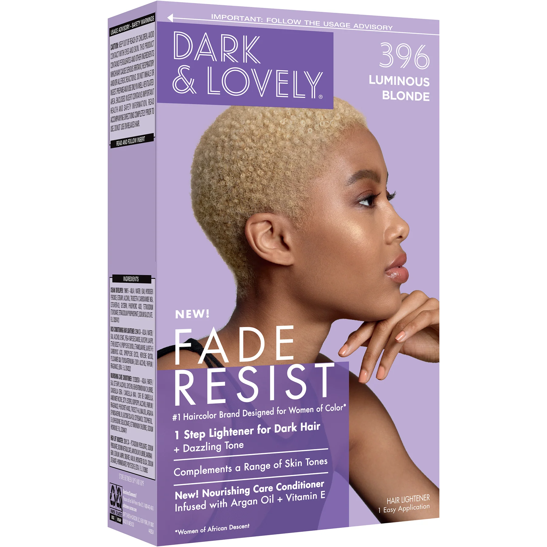 Coloration 372 noir naturel - Luminous Blonde - 396